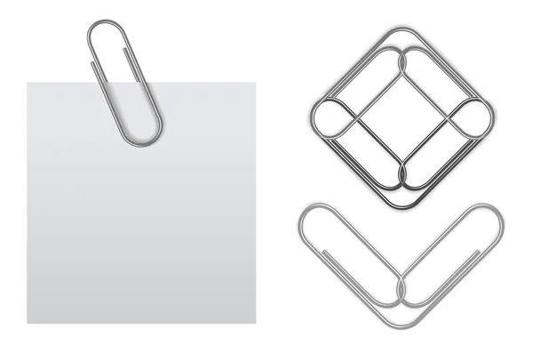 Nota adhesiva vectorial con clip de papel — Vector de stock