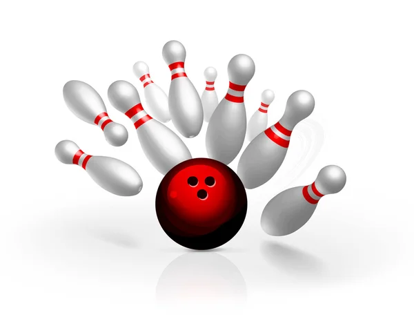 Bowling huelga vector ilustración — Vector de stock