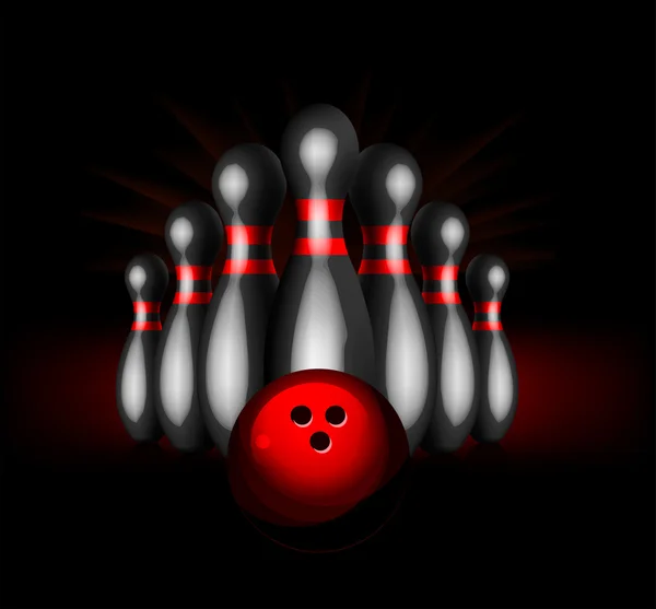 Bowling vektorové ilustrace — Stockový vektor