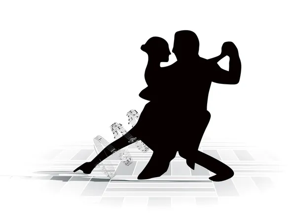Illustration of couple dancing — Stock Vector