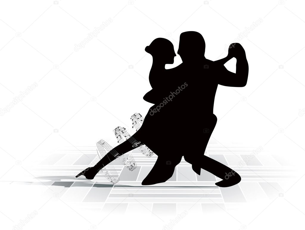 Illustration of couple dancing