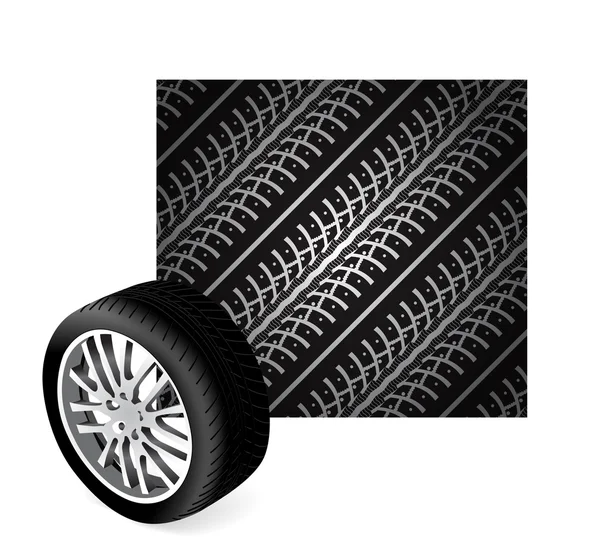 Vector de huellas de neumáticos repetitivo — Vector de stock