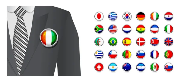 Diplomático con insignia de bandera — Vector de stock