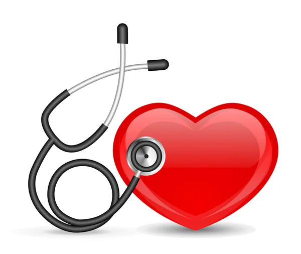 Stetoskop och hjärta — Stock vektor