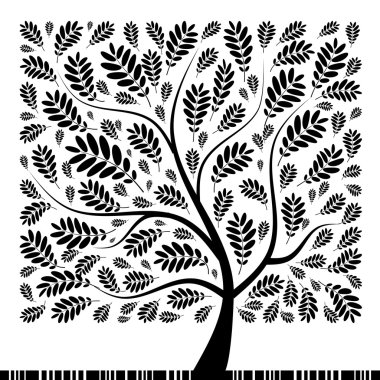 Art rowan tree beautiful for your design clipart