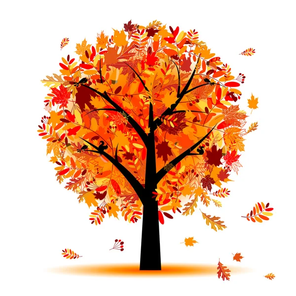 Piękne drzewo jesień do projektowania — Wektor stockowy