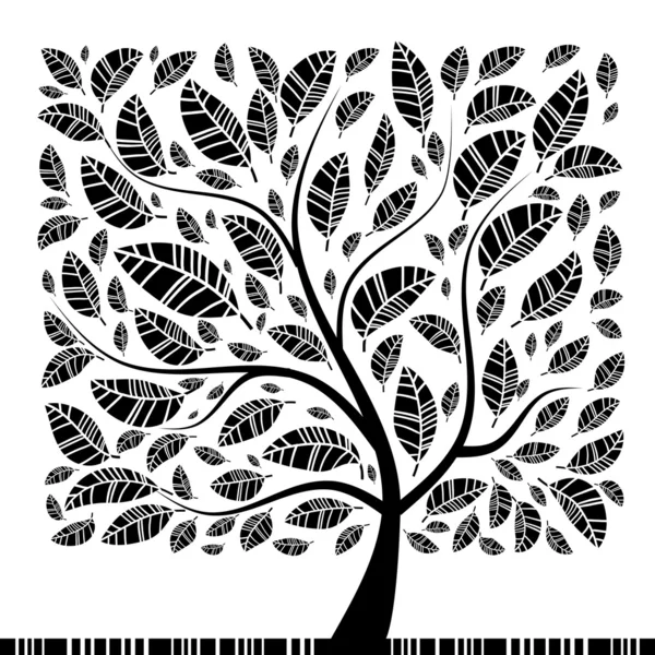 Καλλιτεχνικό δέντρο όμορφο για το σχεδιασμό σας — Διανυσματικό Αρχείο