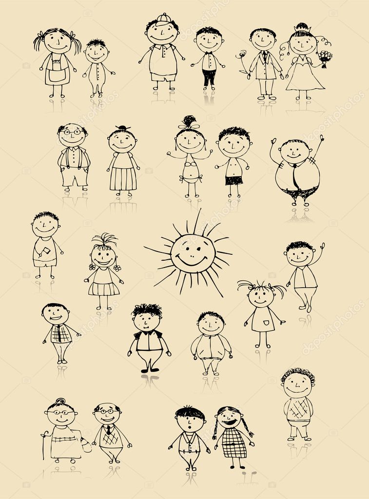50+ Big Family Drawings Illustrations, Royalty-Free Vector Graphics & Clip  Art - iStock