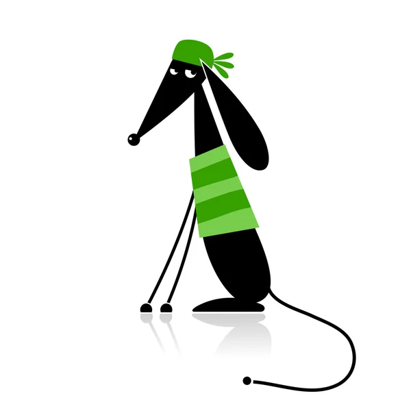 Mode hond silhouet voor uw ontwerp — Stockvector