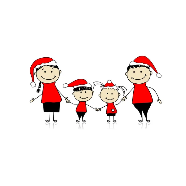 Bonne famille souriant ensemble, vacances de Noël — Image vectorielle