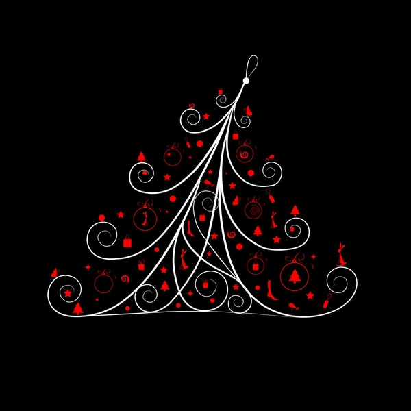あなたのデザインのための美しいクリスマスツリー — ストックベクタ