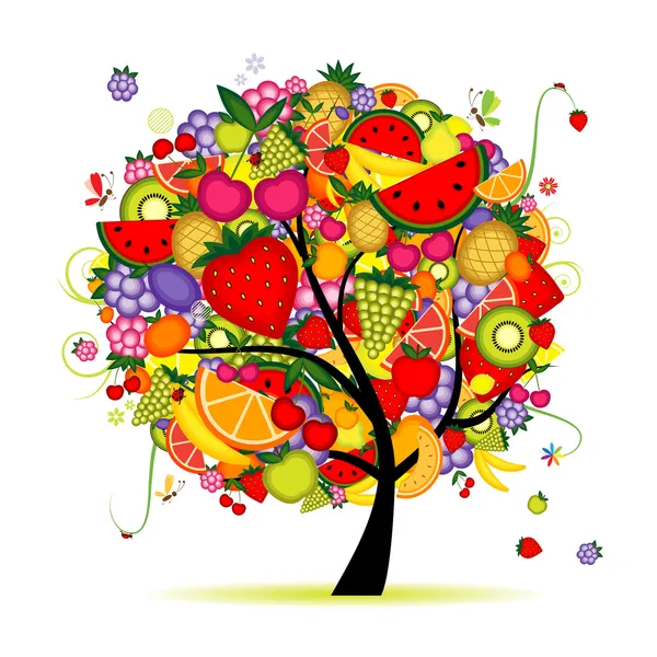 Árvore de frutas de energia para seu projeto — Vetor de Stock