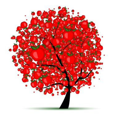 Energy apple tree for your design clipart