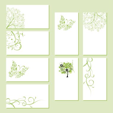 Set of business cards, floral ornament for your design