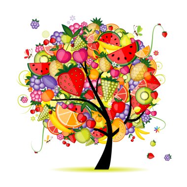 Energy fruit tree for your design clipart