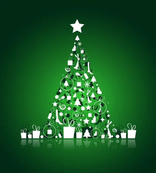 Árvore de Natal bonita para o seu design — Vetor de Stock