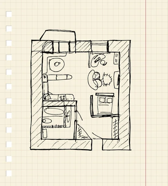重建的公寓 — 图库矢量图片