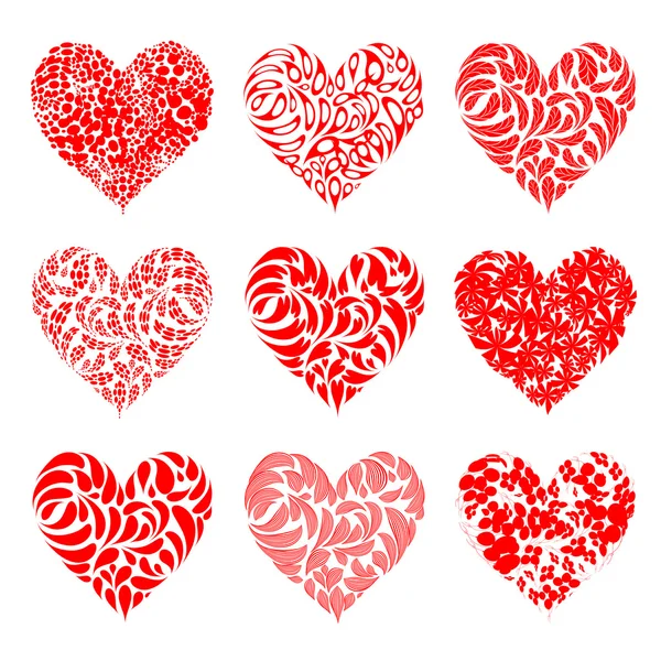 Valentine Καρδιές Κόκκινο Για Σχέδιό Σας — Διανυσματικό Αρχείο
