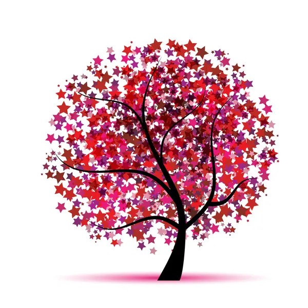 Fantaisie d'arbre étoilé pour votre conception — Image vectorielle
