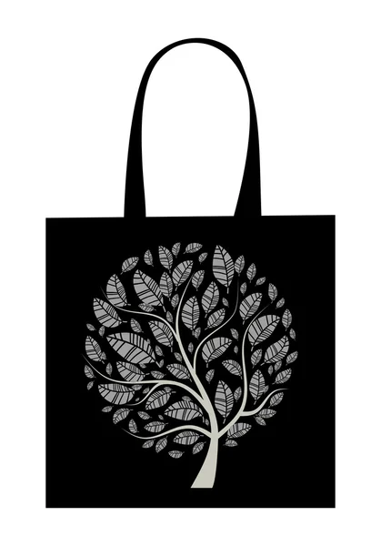 Diseño de bolsa de compras, árbol de arte — Archivo Imágenes Vectoriales