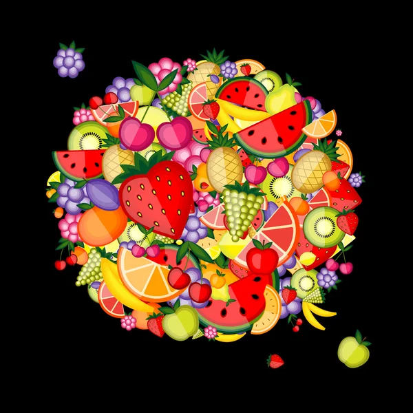 Fond de fruit énergétique pour votre conception — Image vectorielle