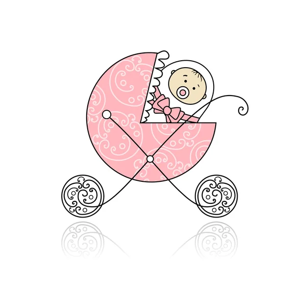 Newborn Baby Buggy Your Design — стоковый вектор