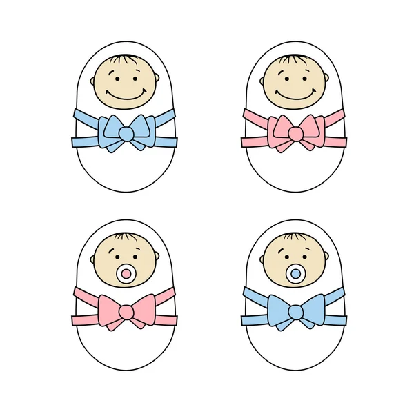 stock vector Newborns babies