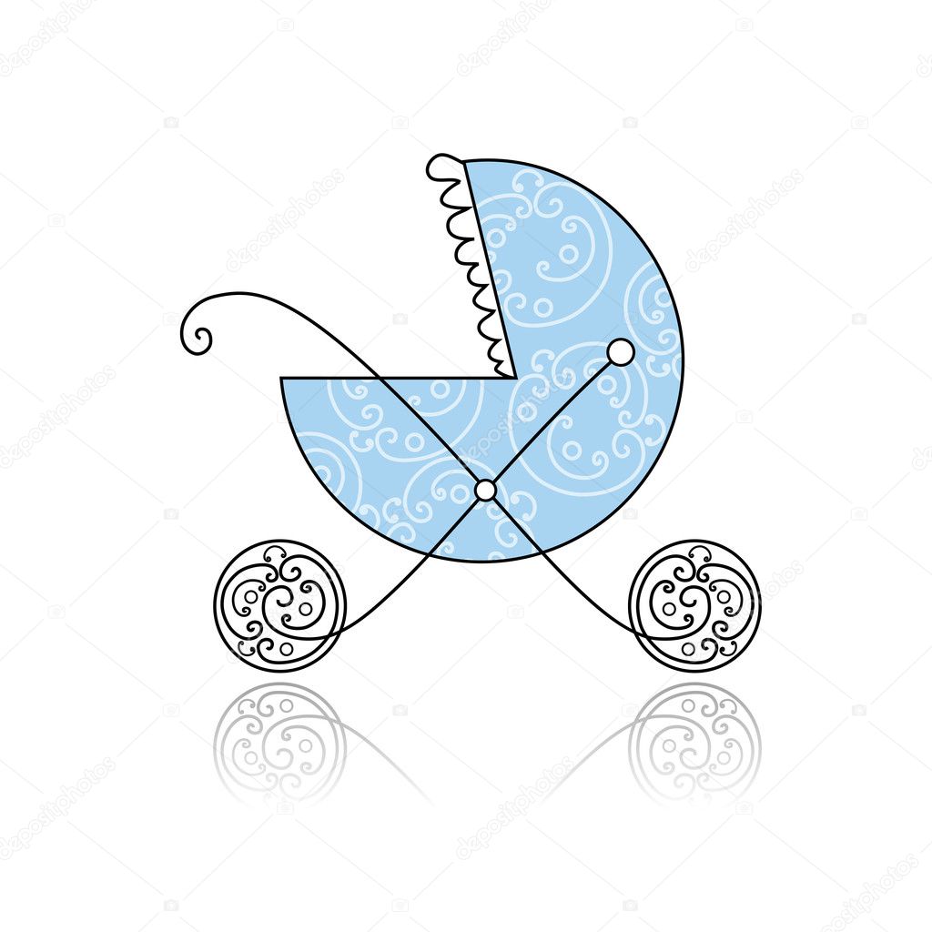Baby buggy blue for your design