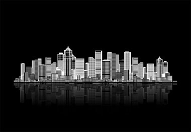 Cityscape background for your design, urban art clipart