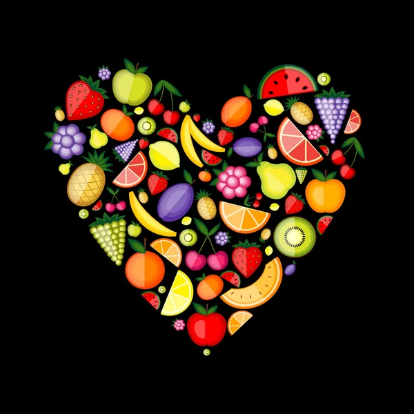 Energie fruit hart vorm voor uw ontwerp — Stockvector