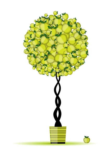 Energy Apple Tree Pot Your Design — Stock Vector