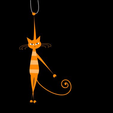 Funny orange striped cat for your design clipart