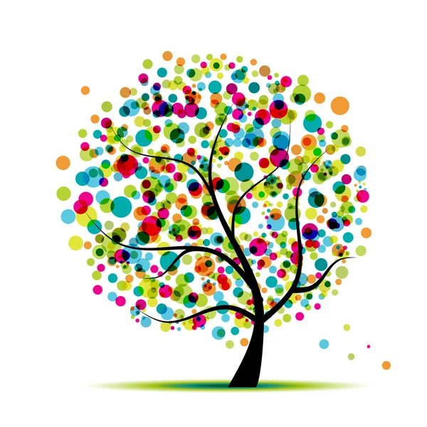 Árvore de primavera abstrato para seu projeto — Vetor de Stock