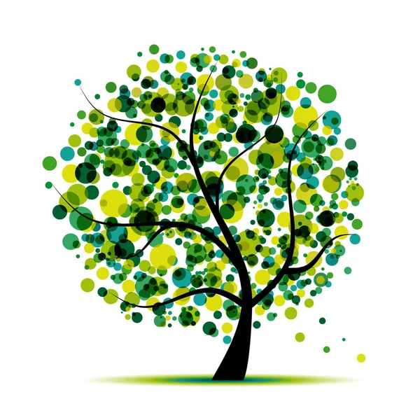 설계에 적합 한 울창 한 나무 녹색 — 스톡 벡터