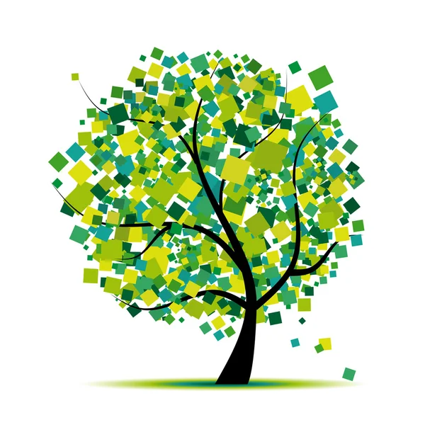 Árvore abstrato verde para seu projeto — Vetor de Stock