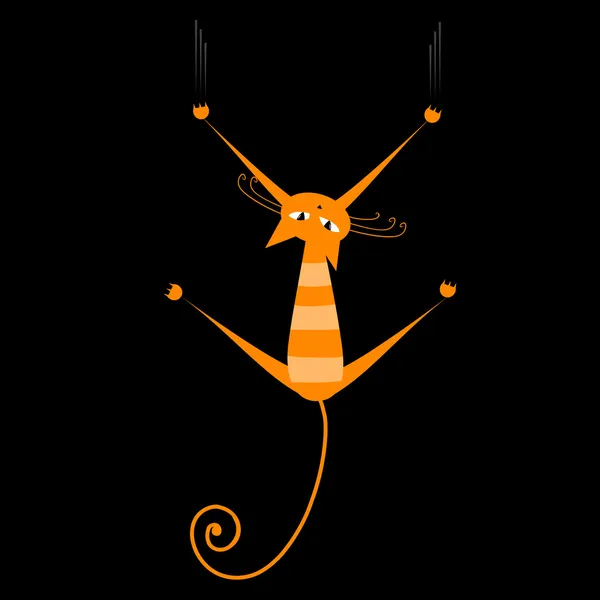 Chat rayé orange drôle pour votre conception — Image vectorielle