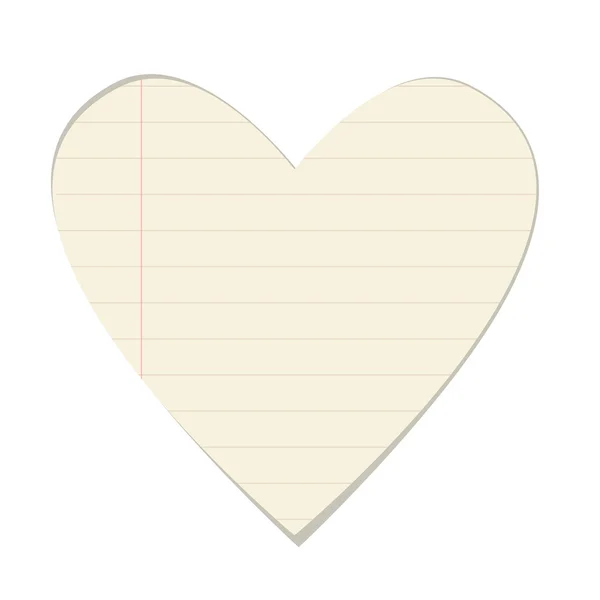Tarjeta de San Valentín de hoja de papel para su diseño — Vector de stock