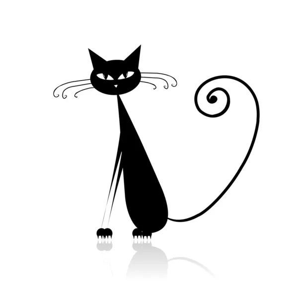 Black cat silhouette for your design Stock Vector Image by ©Kudryashka ...