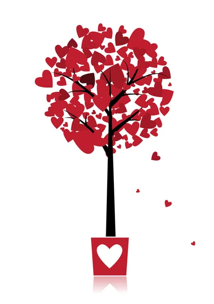 为你的设计把爱的树放在罐子里 — 图库矢量图片