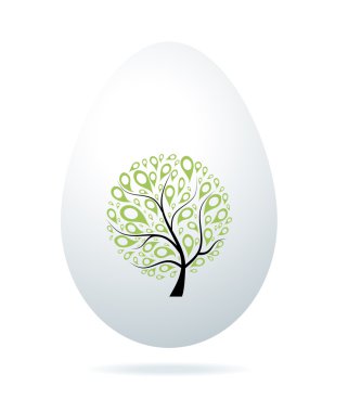 Tasarımınız için Paskalya yumurtası ve sanat ağacı.