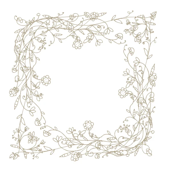 Эскиз цветочной рамы для вашего дизайна — стоковый вектор