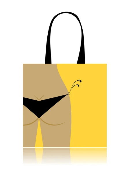 Diseño de bolsa de compras - parte inferior del bikini — Vector de stock