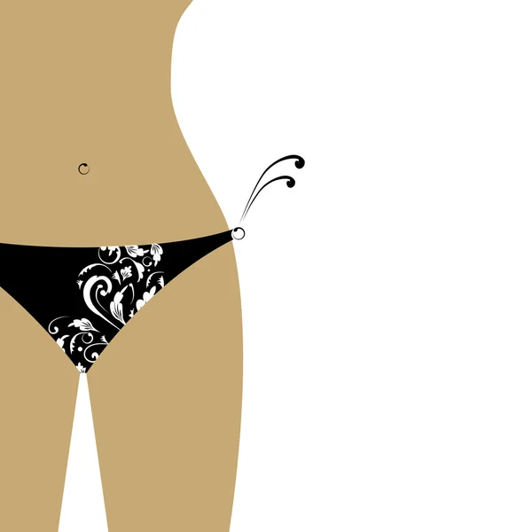 Parte inferior del bikini para su diseño, ver hacia atrás — Vector de stock