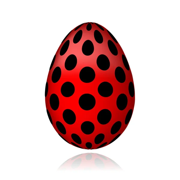Huevo rojo en guisantes negros para tu diseño — Vector de stock
