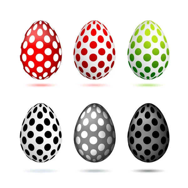 Huevos divertidos en guisantes para tu diseño — Vector de stock