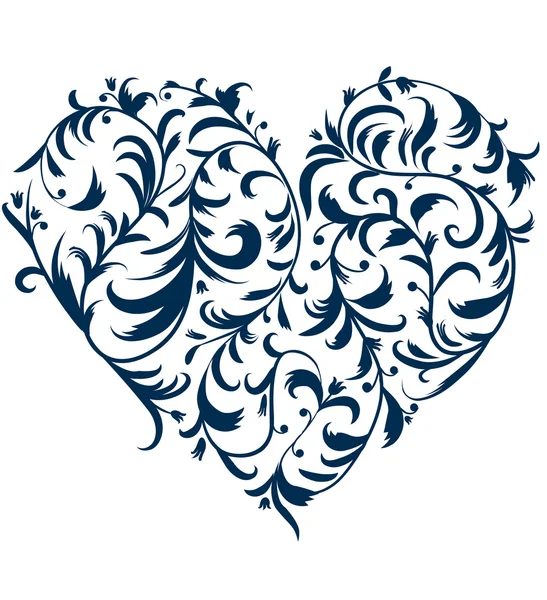 Floral στολίδι καρδιά σχήμα για το σχεδιασμό σας — Διανυσματικό Αρχείο