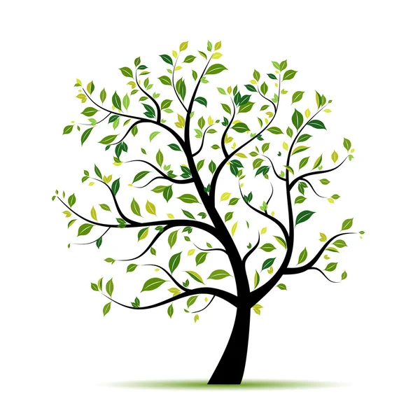 Весеннее дерево зеленое для вашего дизайна — стоковый вектор