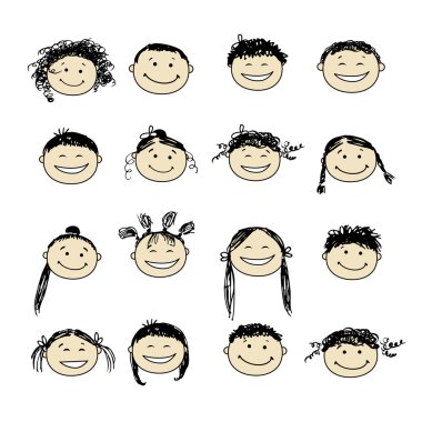 Smiling icons for your design clipart