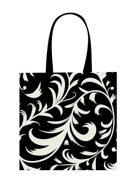 Shopping bag design, floral ornament — Stock Vector