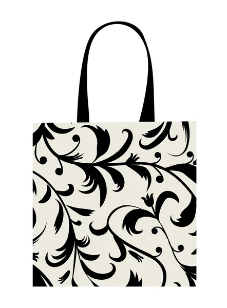 Shopping bag design, floral ornament — Stock Vector